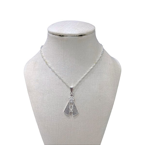 Colar Folheado Prata 925 Nossa Senhora