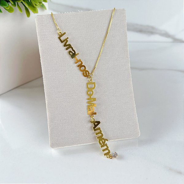 Colar Folheado Ouro 18k Livrai-nos Do Mal Amém