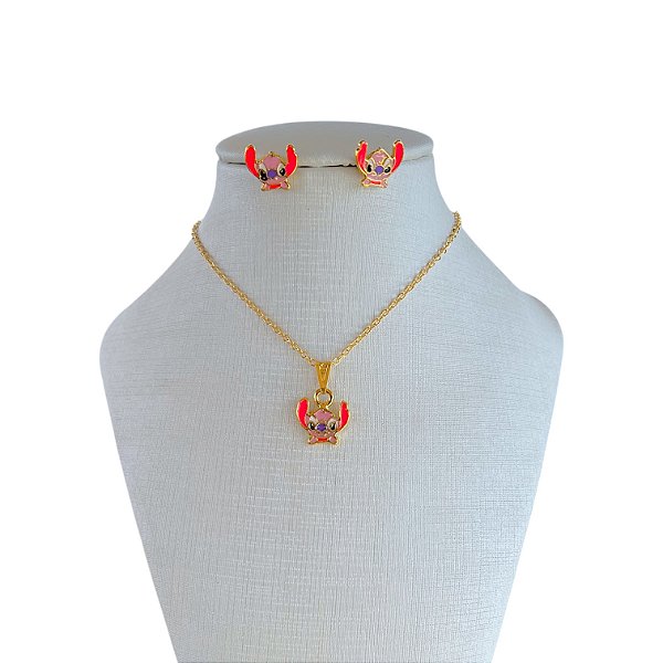 Conjunto Folheado Ouro 18k e Prata 925 Infantil Angel