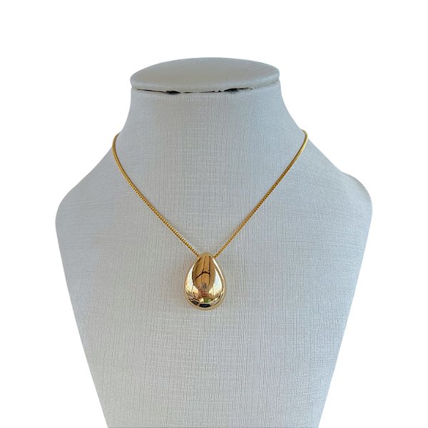 Colar Folheado Ouro 18k e Prata 925 Gota