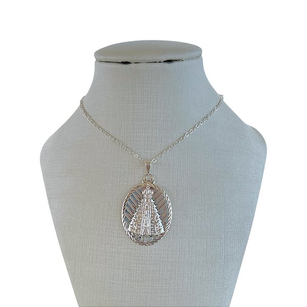 Colar Folheado Prata 925 Nossa Senhora