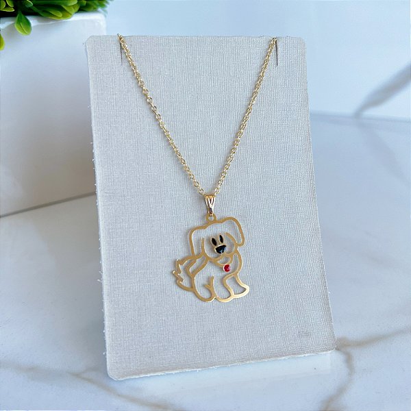 Colar Folheado Ouro 18k e Prata 925 Pet Cachorro