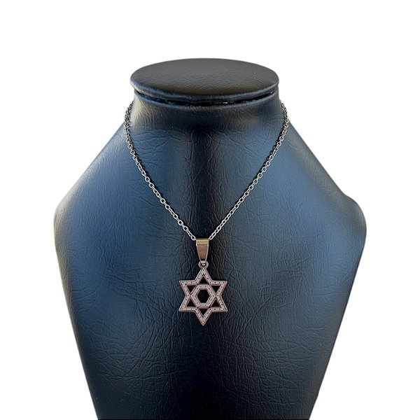 Corrente Masculina Aço Inoxidável Estrela de Davi