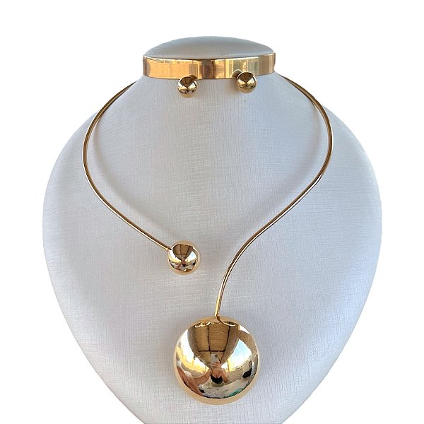 Conjunto Aro Bijuteria Esfera
