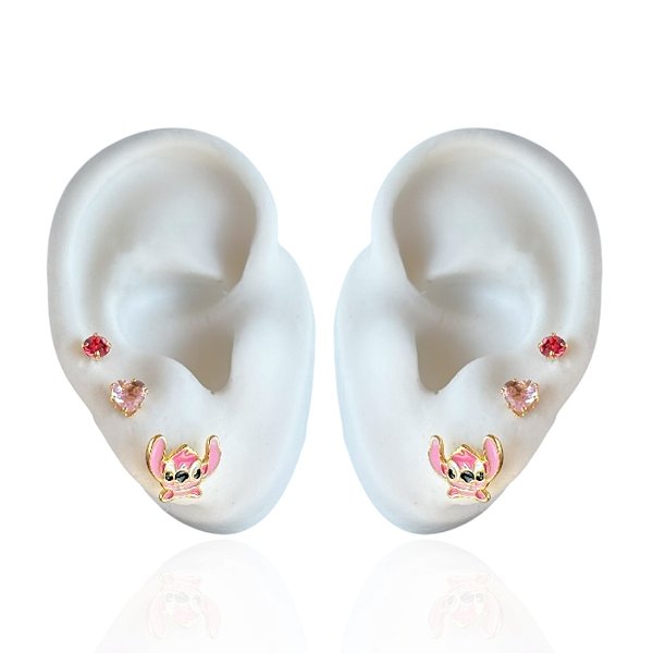 Trio Brincos Folheado Ouro 18k e Prata 925 Angel