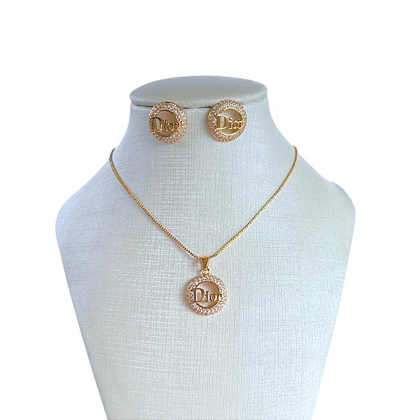 Conjunto Folheado Ouro 18k e Prata 925 Inspired Cravejado