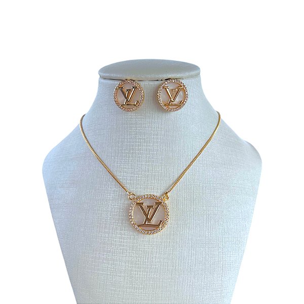 Conjunto Folheado Ouro 18k e Prata 925 Inspired Cravejado