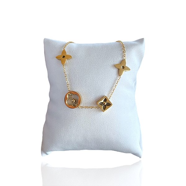Pulseira Bijuteria Dourada e Prata Inspired Aço Inoxidável