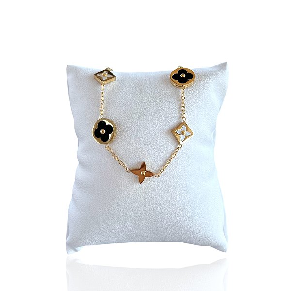 Pulseira Bijuteria Dourada e Prata Inspired Aço Inoxidável