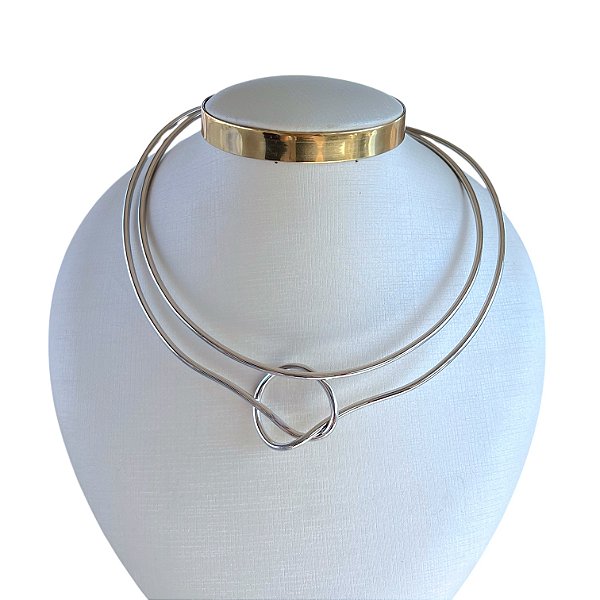 Choker Aro Bijuteria Prata Nó