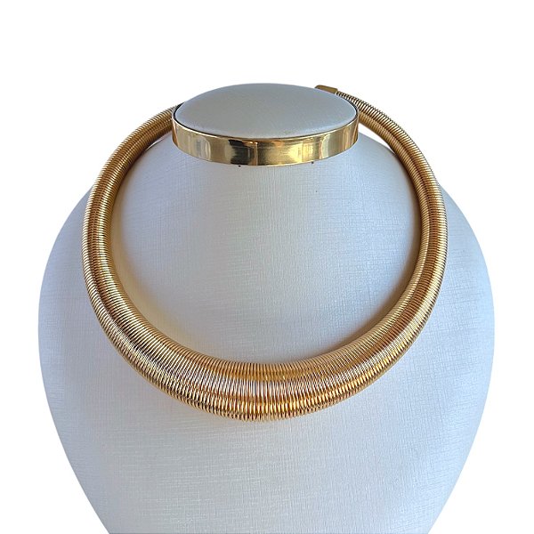 Choker Aro Bijuteria Dourado Espiral