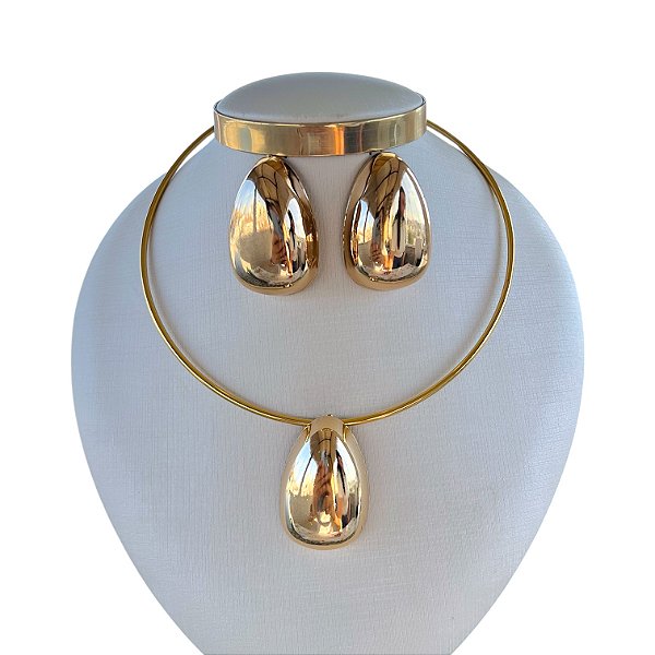 Conjunto Aro Bijuteria Gota