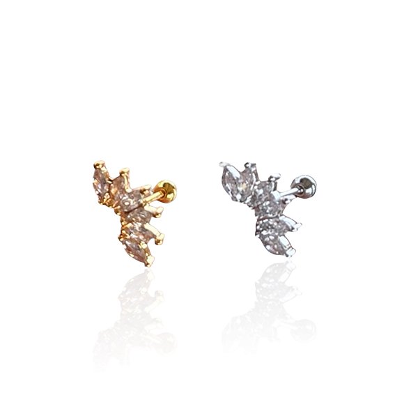 Piercing Aço Inoxidável Dourado e Prata Tragus Navetes