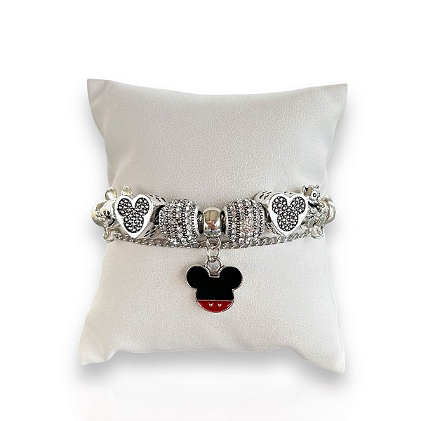 Pulseira Folheada Prata 925 Inspired Pandora Mickey