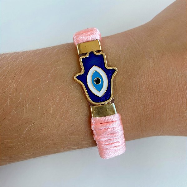 Pulseira Candy Colors Mão Hamsá