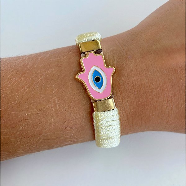 Pulseira Candy Colors Mão Hamsá