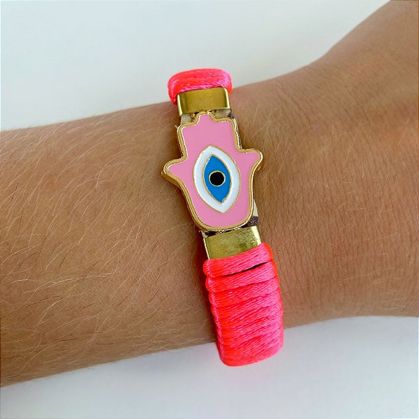 Pulseira Candy Colors Mão Hamsá