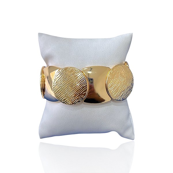 Pulseira Bijuteria Dourado Redonda Elástica