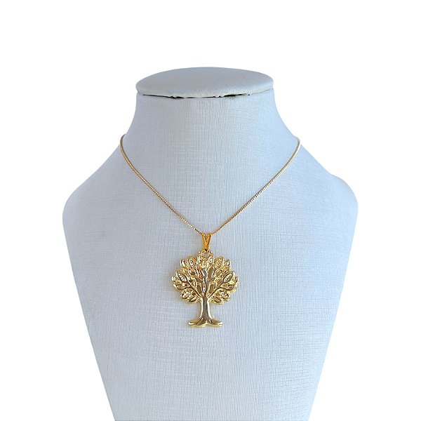 Colar Folheado Ouro 18k Árvore da Vida