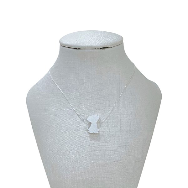 Colar Folheado Ouro 18k Fio de Silicone Cachorro