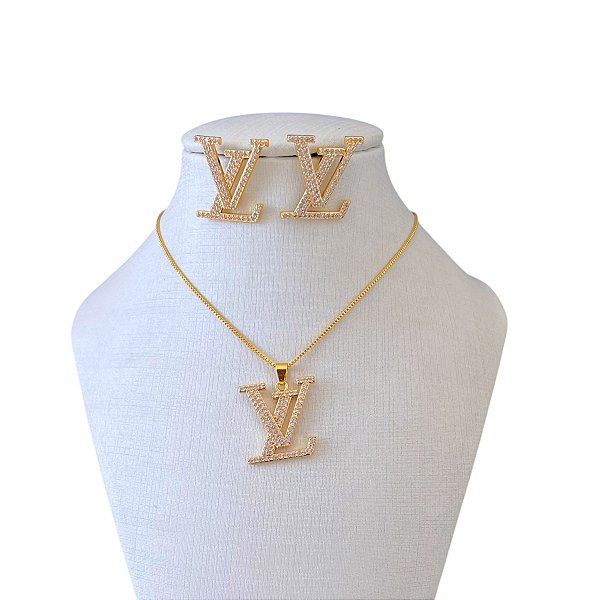 Conjunto Folheado Ouro 18k e Prata 925 Inspired Cravejado