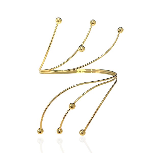 Bracelete Antebraço Folheado Ouro 18k e Prata 925 Bolinhas