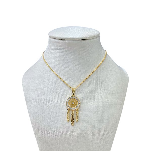 Colar Folheado Ouro 18k e Prata 925 Filtro dos Sonhos