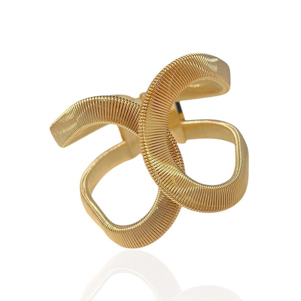 Bracelete Bijuteria Dourado e Prata Malha X