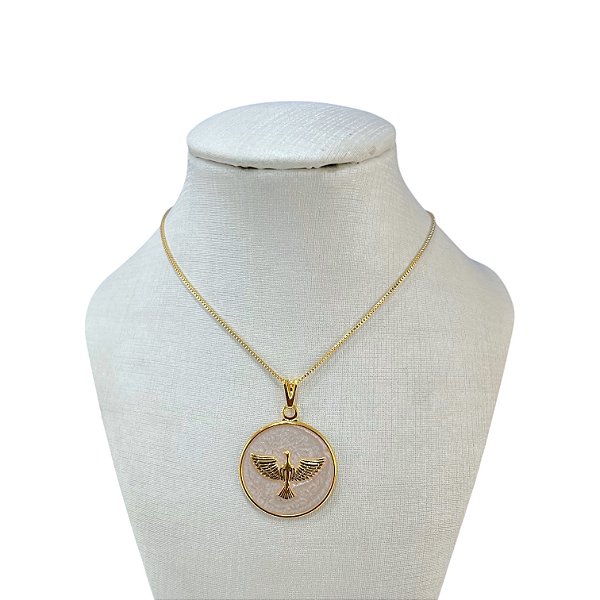 Colar Folheado Ouro 18k Espírito Santo Resinado