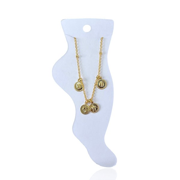 Tornozeleira Folheada Ouro 18k e Prata 925 Sereismo