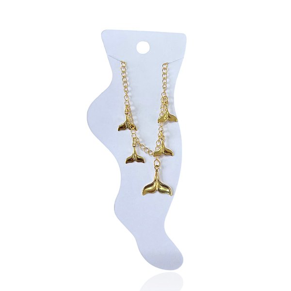 Tornozeleira Folheada Ouro 18k Cauda de Sereia