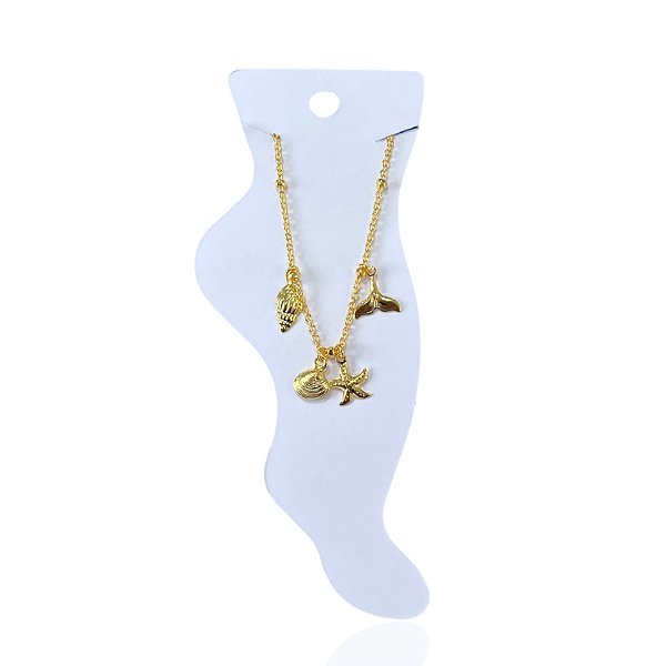 Tornozeleira Folheada Ouro 18k Sereismo