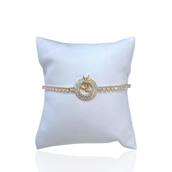 Pulseira Folheada Ouro 18k e Prata 925 Inspired Cravejada