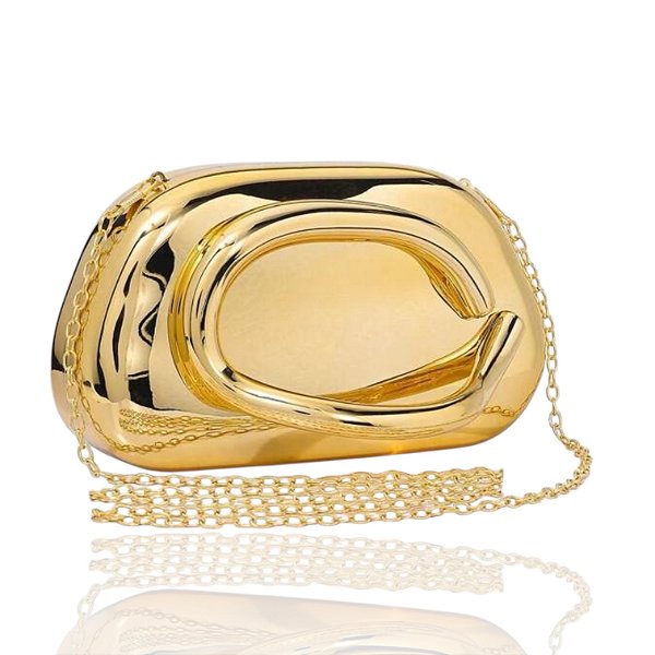 Bolsa Clutch Dourado e Prata Inspired Alça