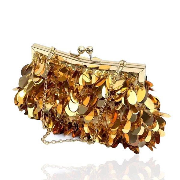 Bolsa Clutch Dourado e Prata Inspired Lantejolas