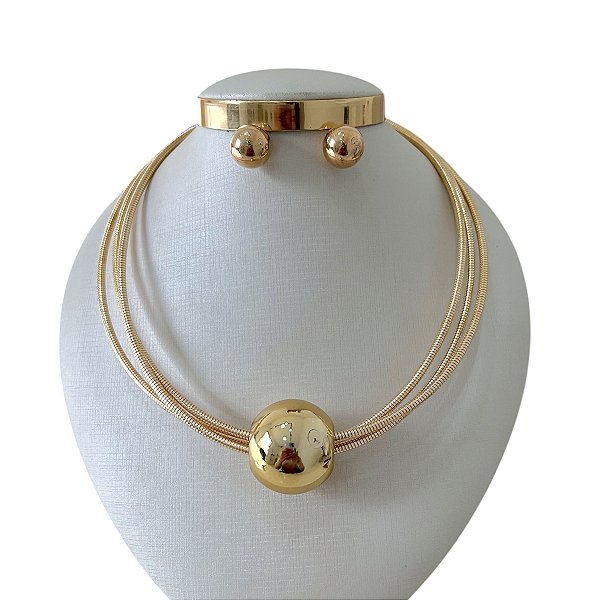 Conjunto Bijuteria Malha Esfera
