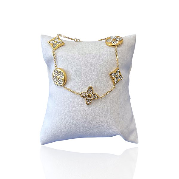 Pulseira Folheada Ouro 18k e Prata 925 Inspired Cravejado