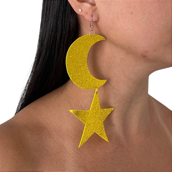 Brinco Carnaval Lua Estrela Bijuteria
