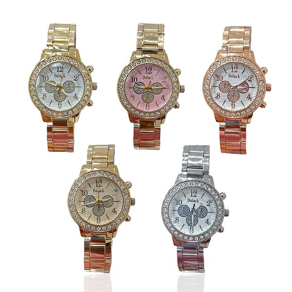 Relógio Aço Feminino Inspired Strass