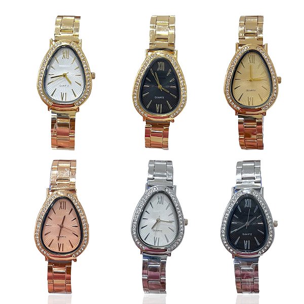 Relógio Aço Feminino Inspired Serpente Strass