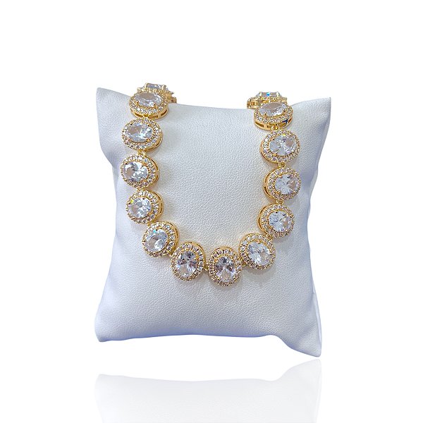 Pulseira Folheada Ouro 18k e Prata 925 Oval Inspired Cravajada