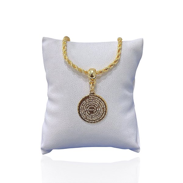 Pulseira Folheada Ouro 18k Cordão Baiano Pai Nosso