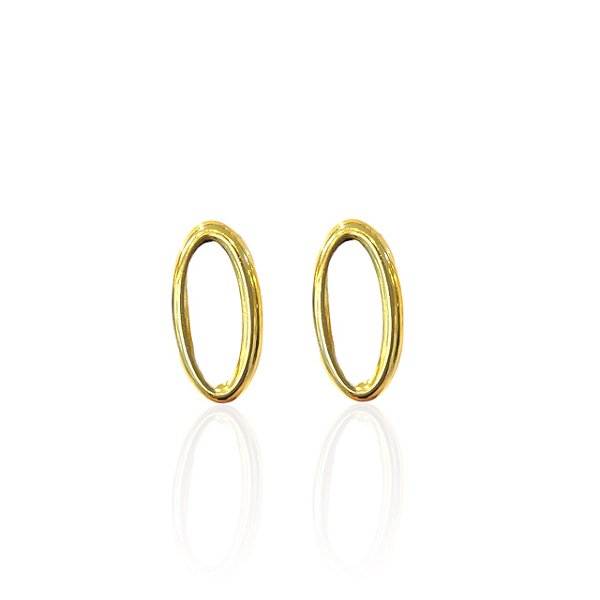 Brinco Folheado Ouro 18k Oval