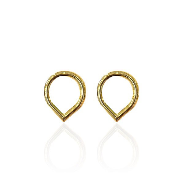 Brinco Folheado Ouro 18k Gota