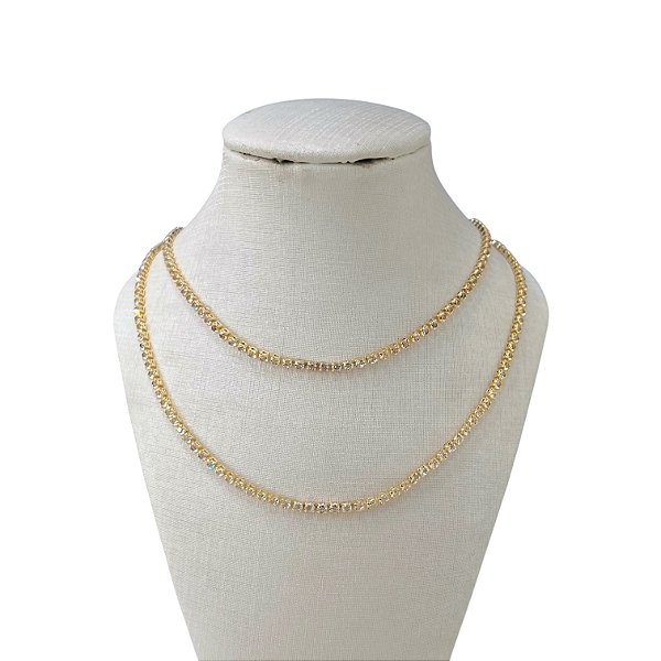 Colar Duplo Folheado Ouro 18k Riviera