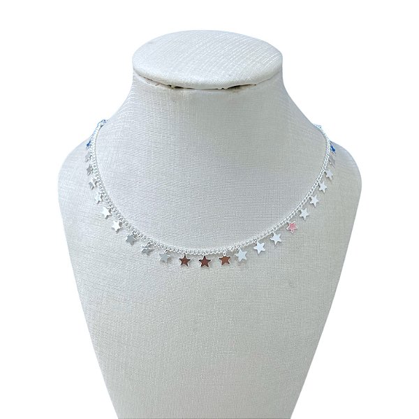 Choker Folheada Ouro 18k e Prata 925 Estrelas