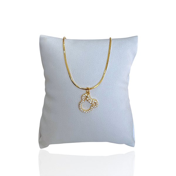 Pulseira Folheada Ouro 18k Laminada Mickey Cravejado