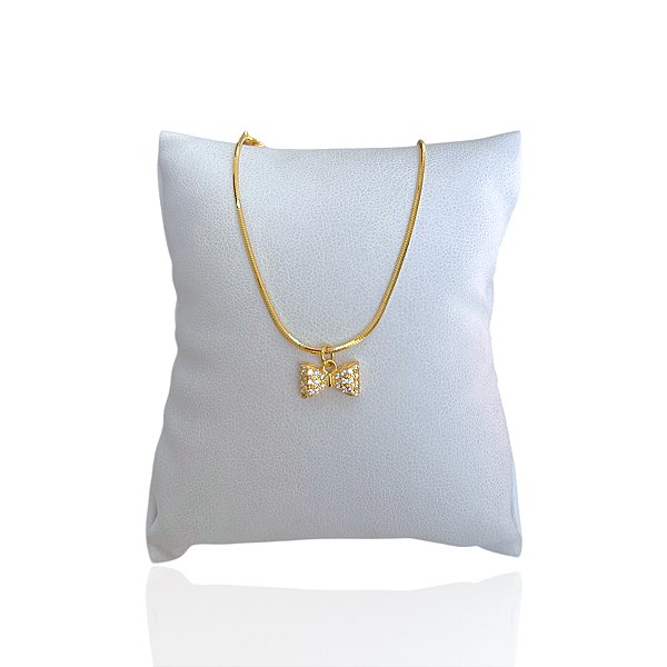 Pulseira Folheada Ouro 18k Laminada Laço Cravejado