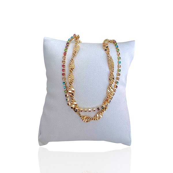 Pulseira Folheada Ouro 18k Torcida Riviera Colors