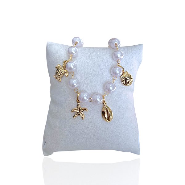 Pulseira Folheada Ouro 18k Pérolas Sereismo